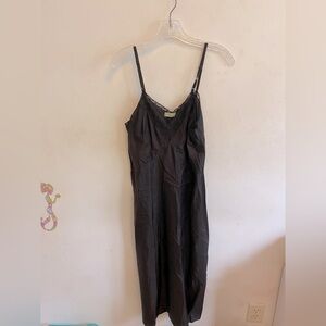 Artemis Vintage 1970s Black Slip Dress Du Pont Nylon Size 34